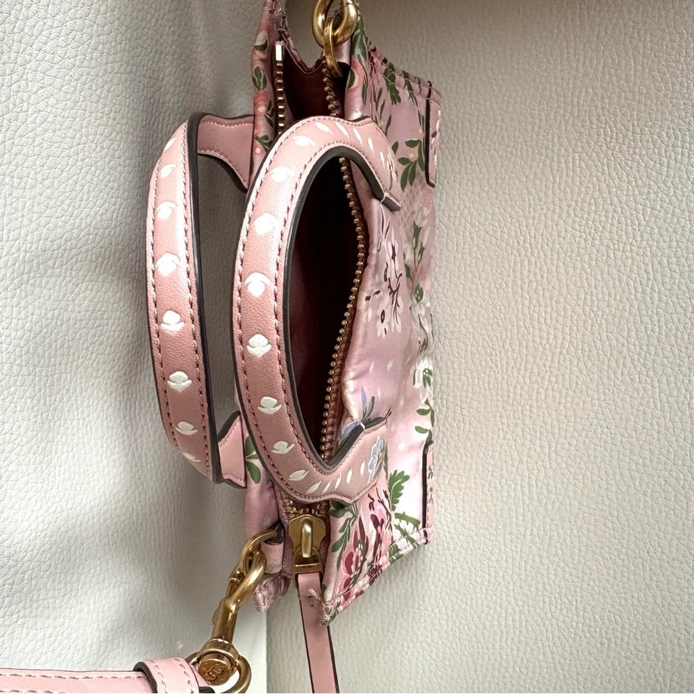 Rare Tory Burch Pink Floral Mini Ella aka Micro Ella Tote - Picture 9 of 14